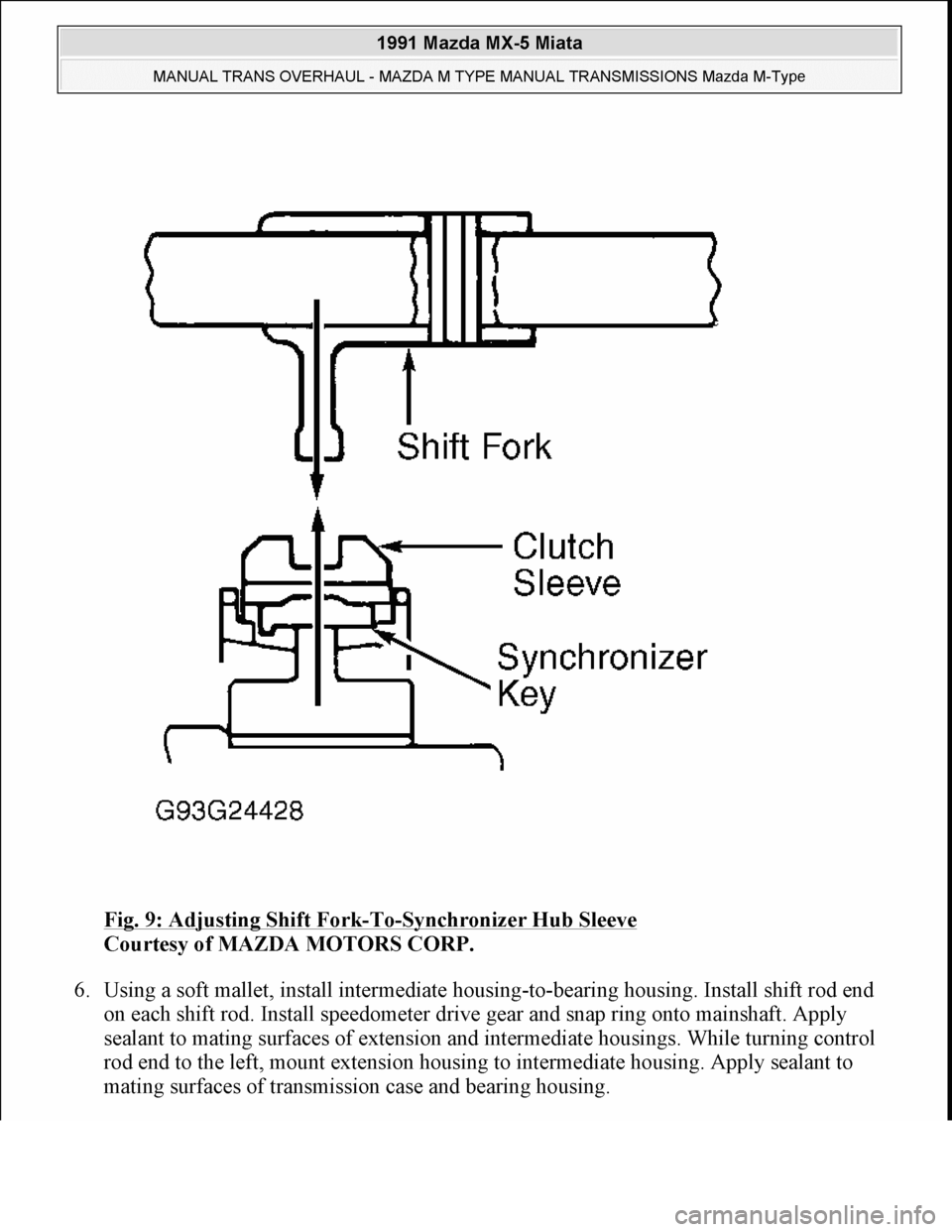MAZDA MIATA 1991  Factory Service Manual 