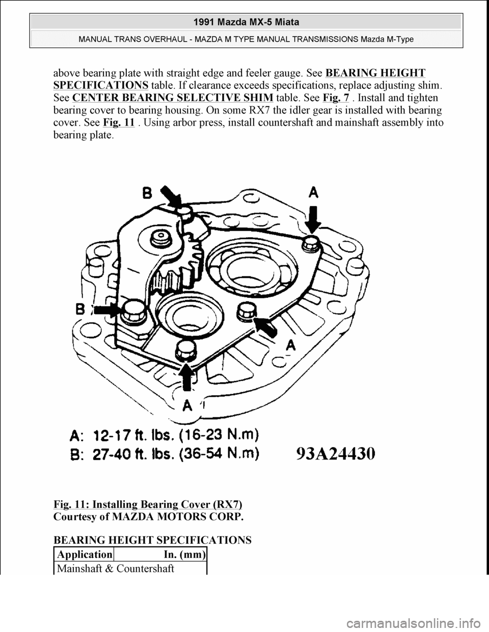 MAZDA MIATA 1991  Factory Service Manual 