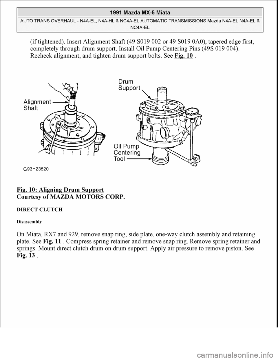 MAZDA MIATA 1991  Factory User Guide 