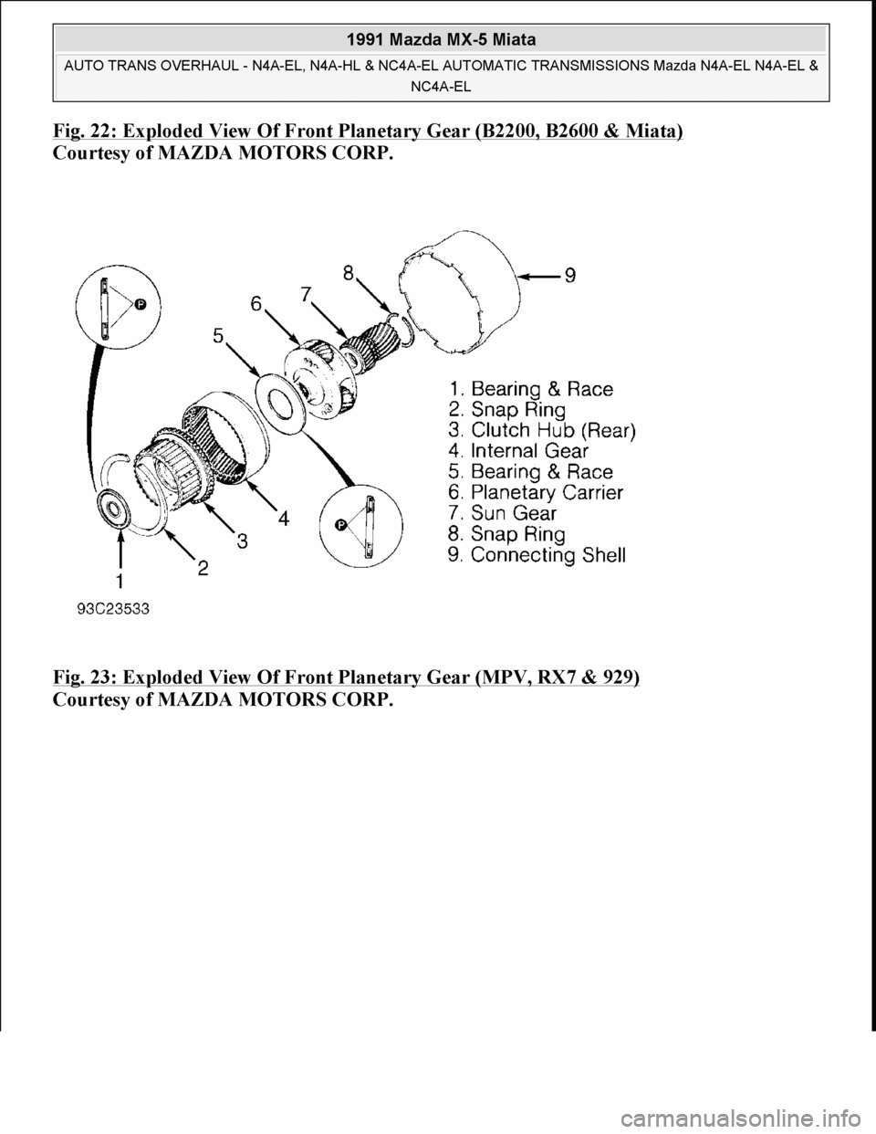 MAZDA MIATA 1991  Factory Owners Manual 