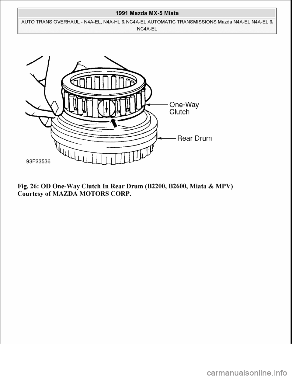 MAZDA MIATA 1991  Factory Owners Guide 