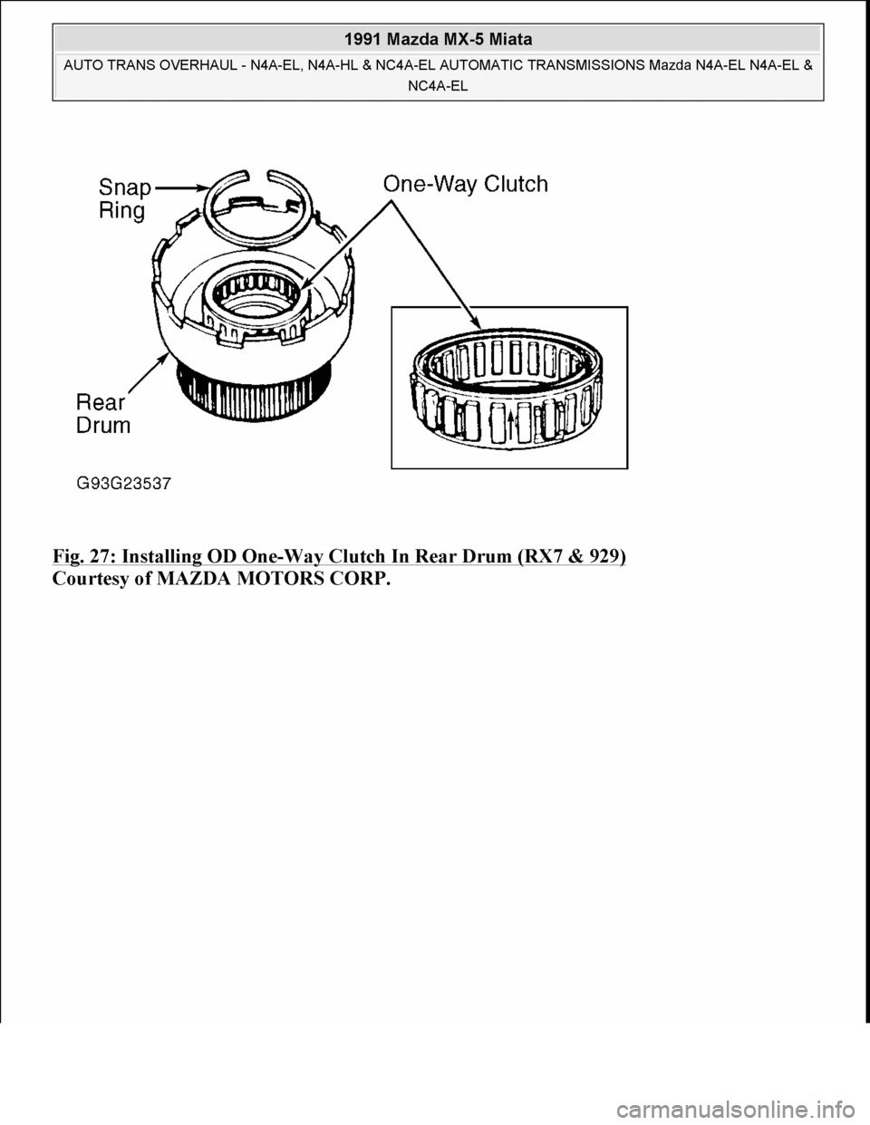 MAZDA MIATA 1991  Factory Owners Guide 