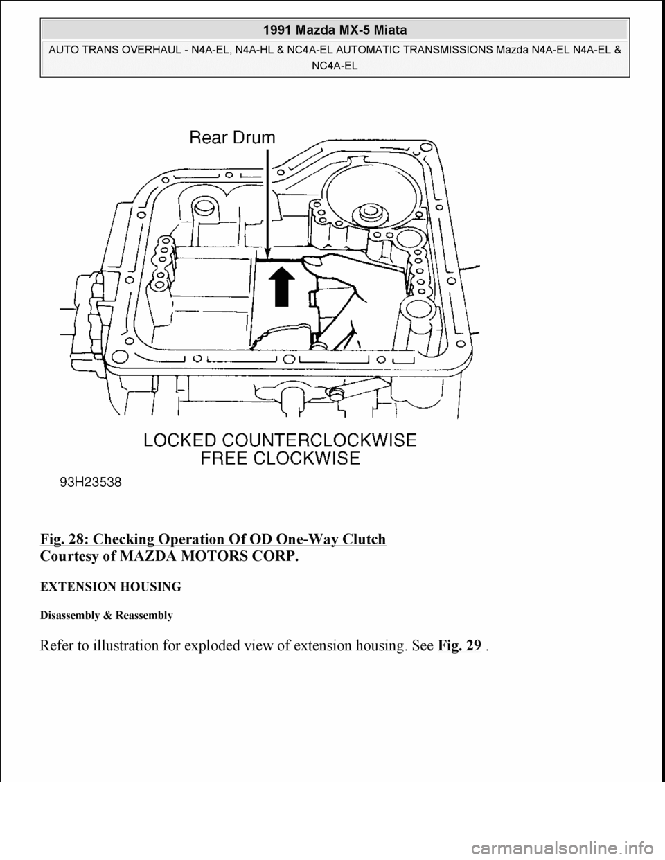 MAZDA MIATA 1991  Factory Owners Guide 