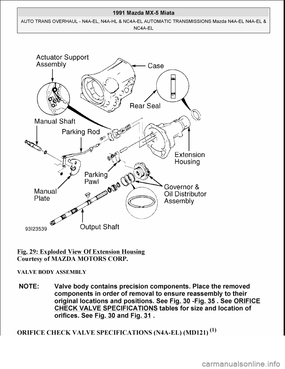 MAZDA MIATA 1991  Factory Owners Guide 