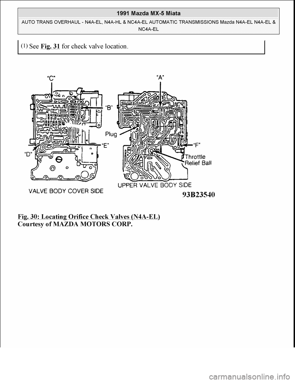 MAZDA MIATA 1991  Factory Owners Guide 