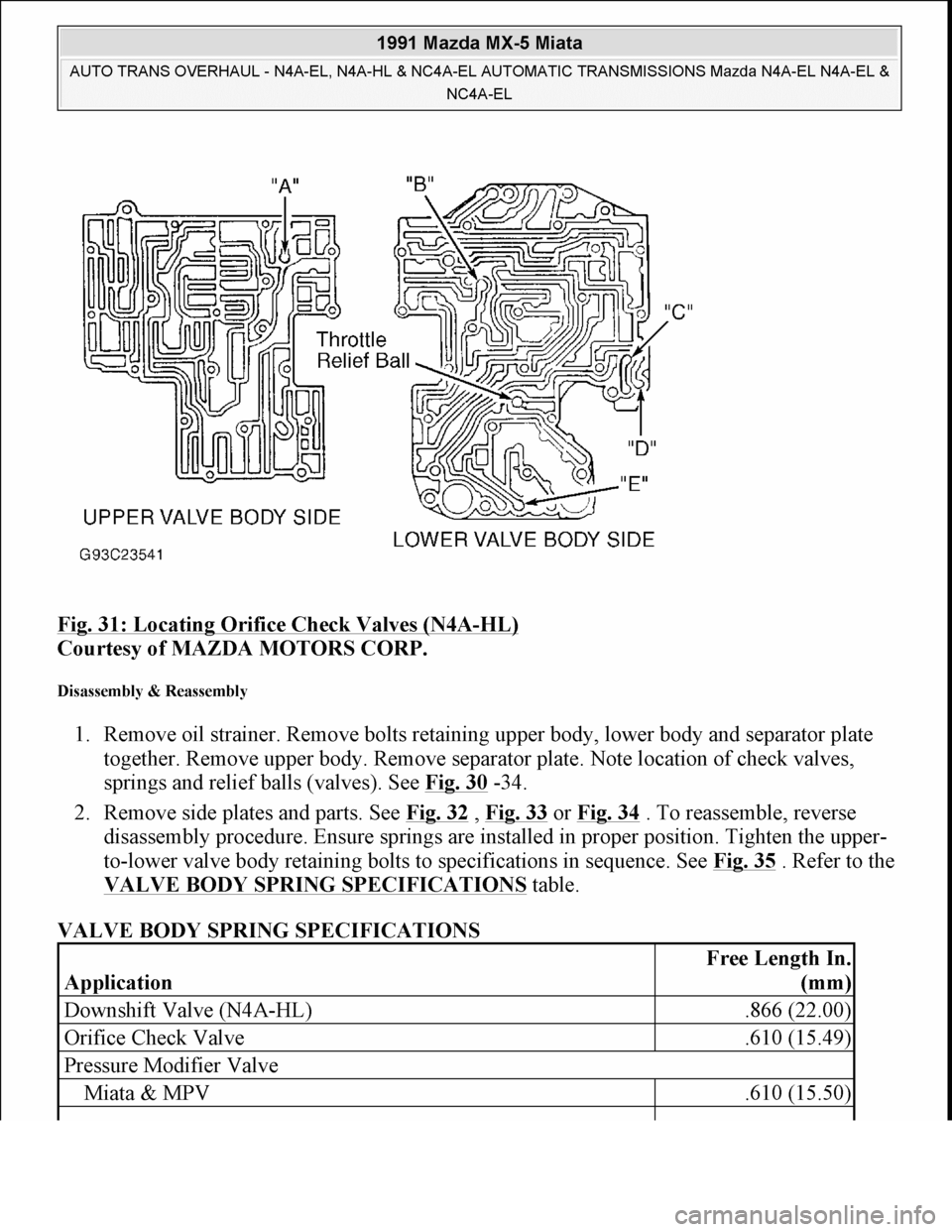 MAZDA MIATA 1991  Factory Owners Guide 