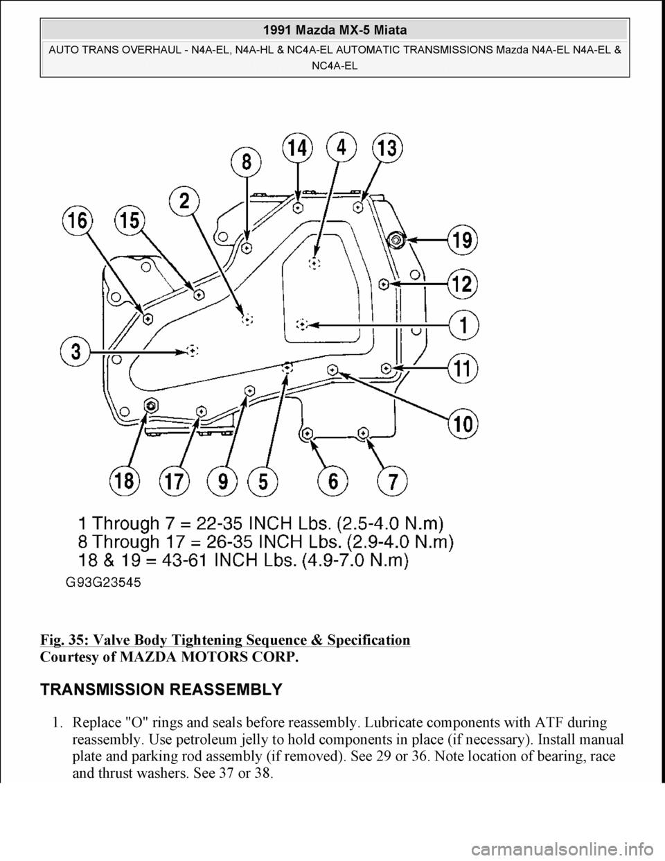 MAZDA MIATA 1991  Factory Workshop Manual 