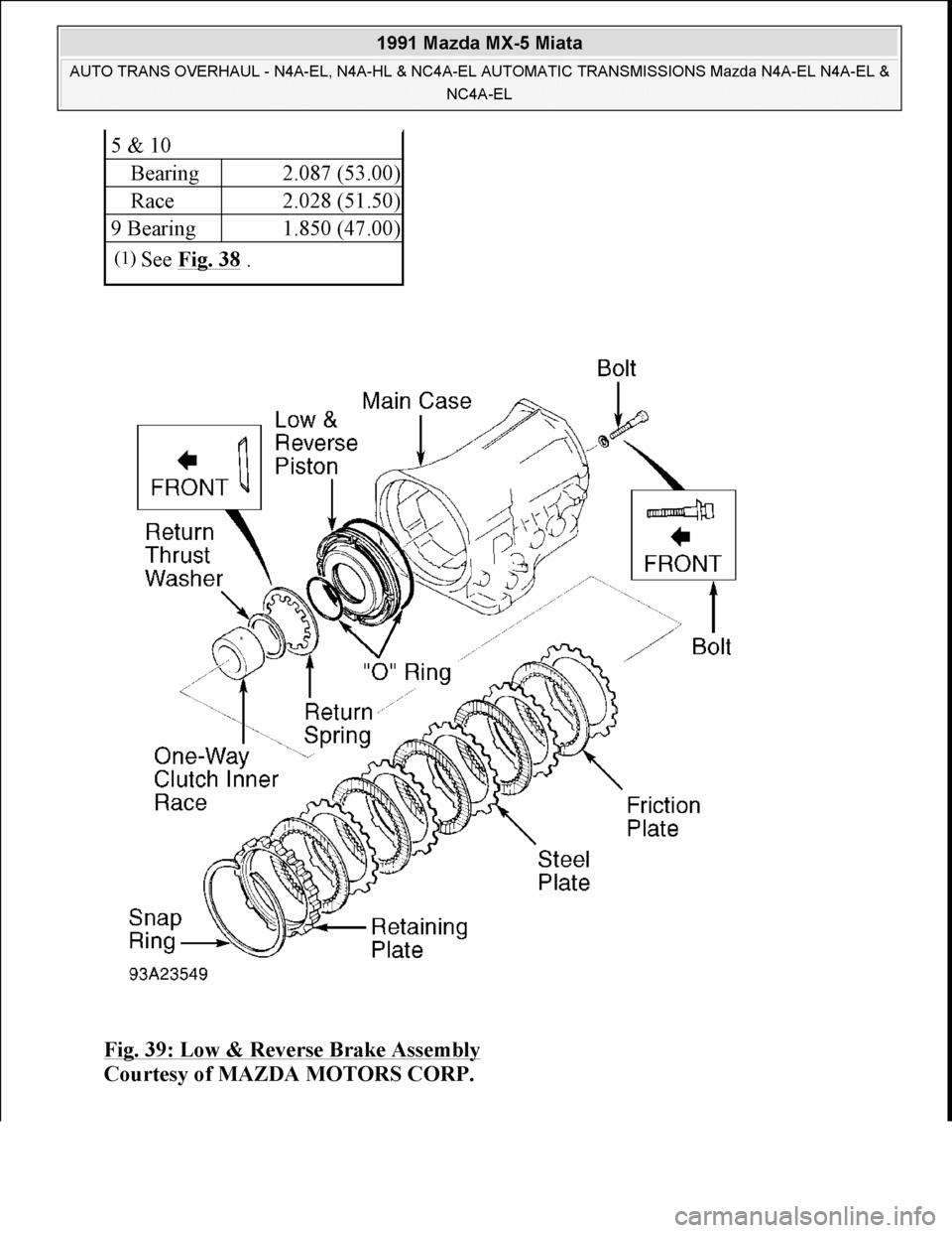 MAZDA MIATA 1991  Factory Workshop Manual 