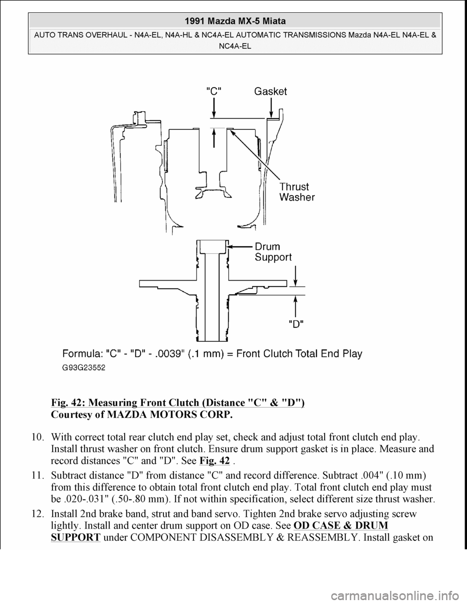 MAZDA MIATA 1991 Factory Workshop Manual MAZDA MIATA 1991 Factory Workshop Manual
