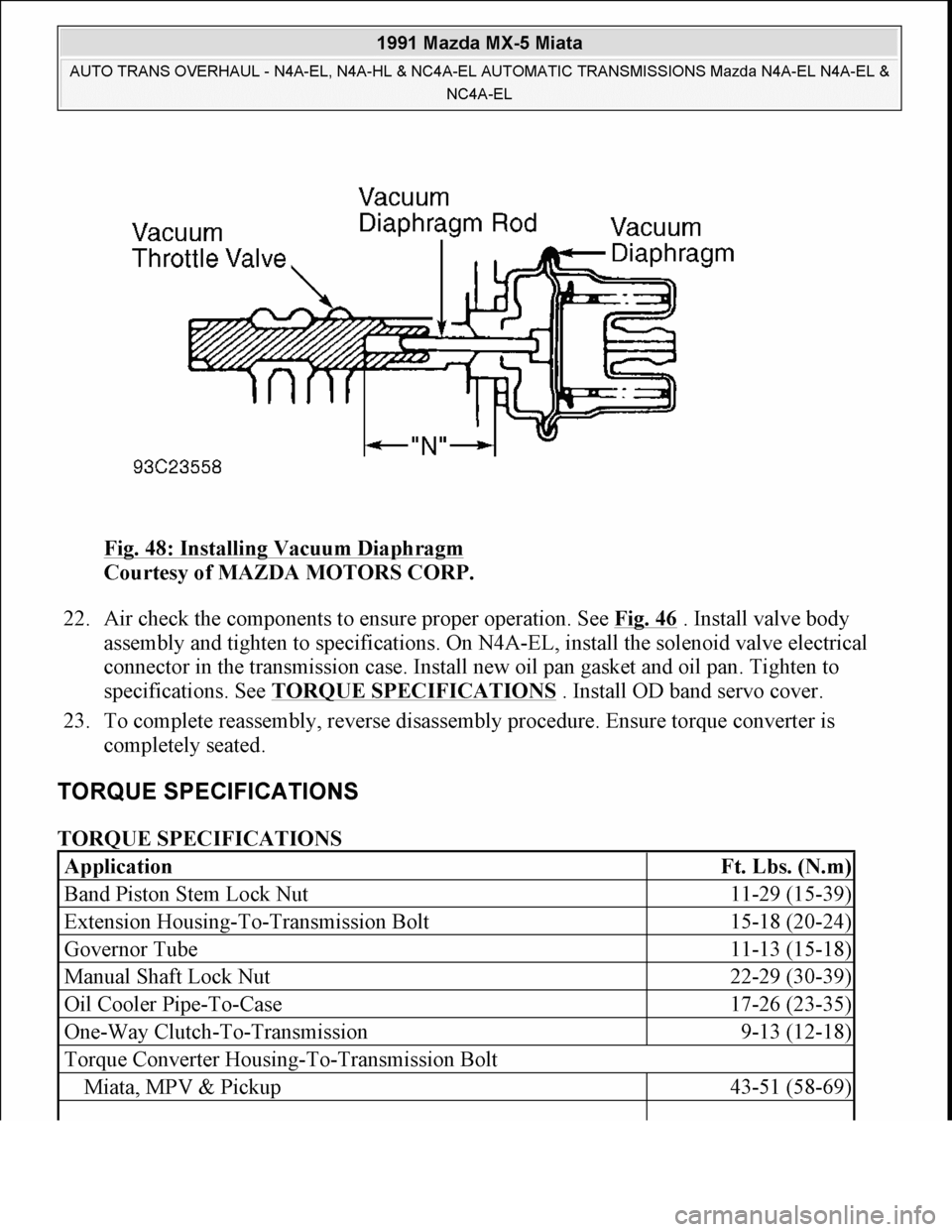MAZDA MIATA 1991 Factory Repair Manual MAZDA MIATA 1991 Factory Repair Manual