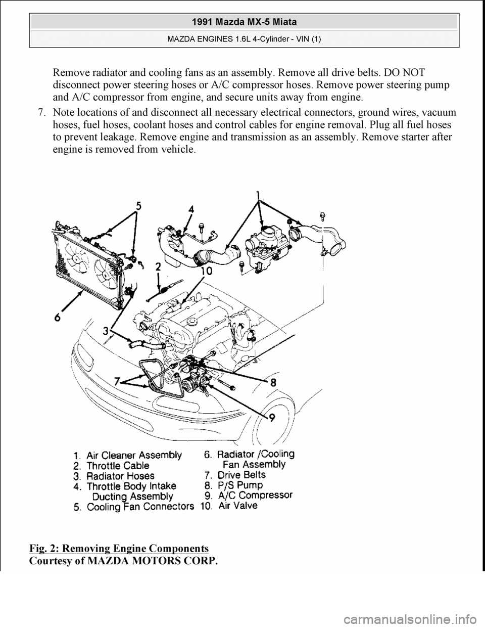 MAZDA MIATA 1991 Factory Repair Manual MAZDA MIATA 1991 Factory Repair Manual