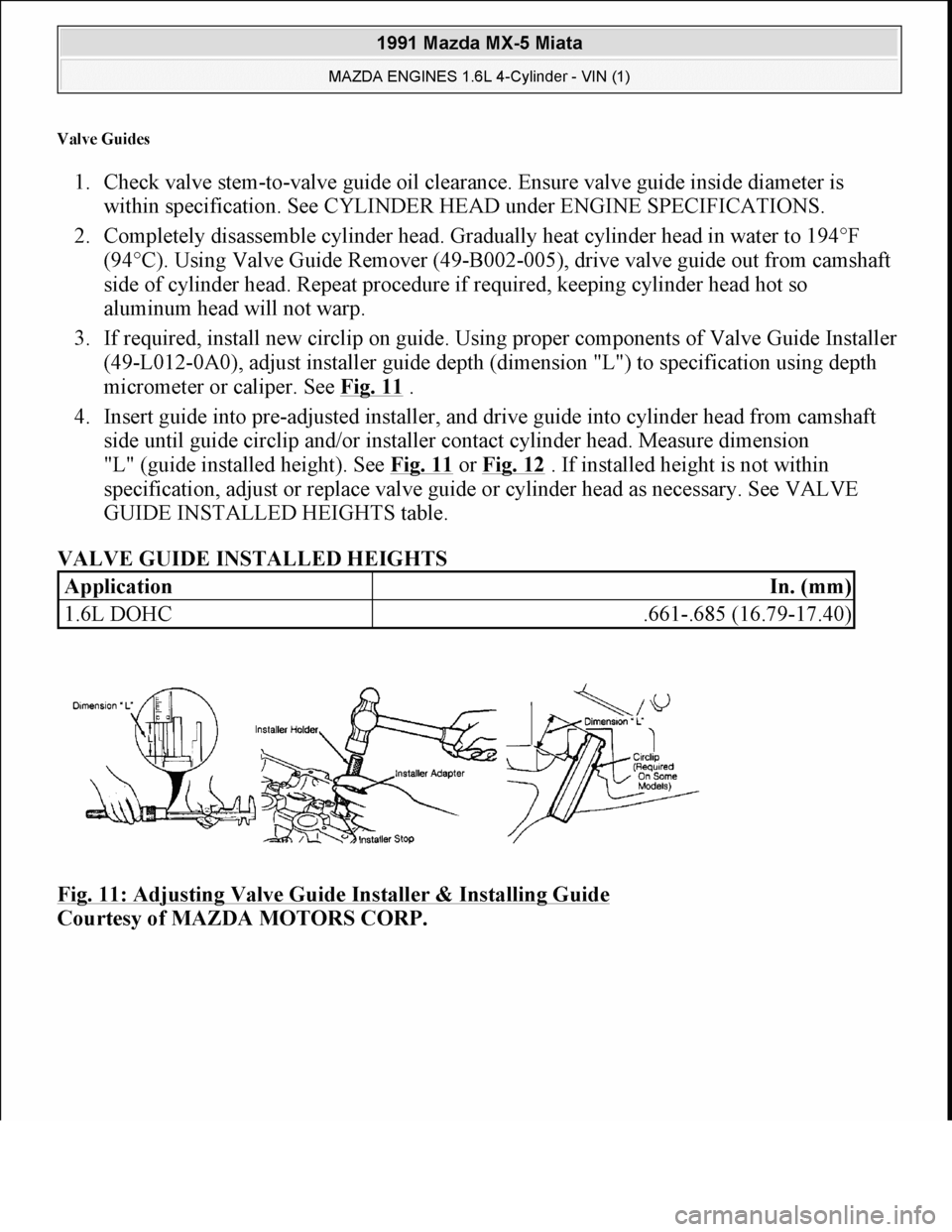 MAZDA MIATA 1991 Factory Manual Online MAZDA MIATA 1991 Factory Manual Online