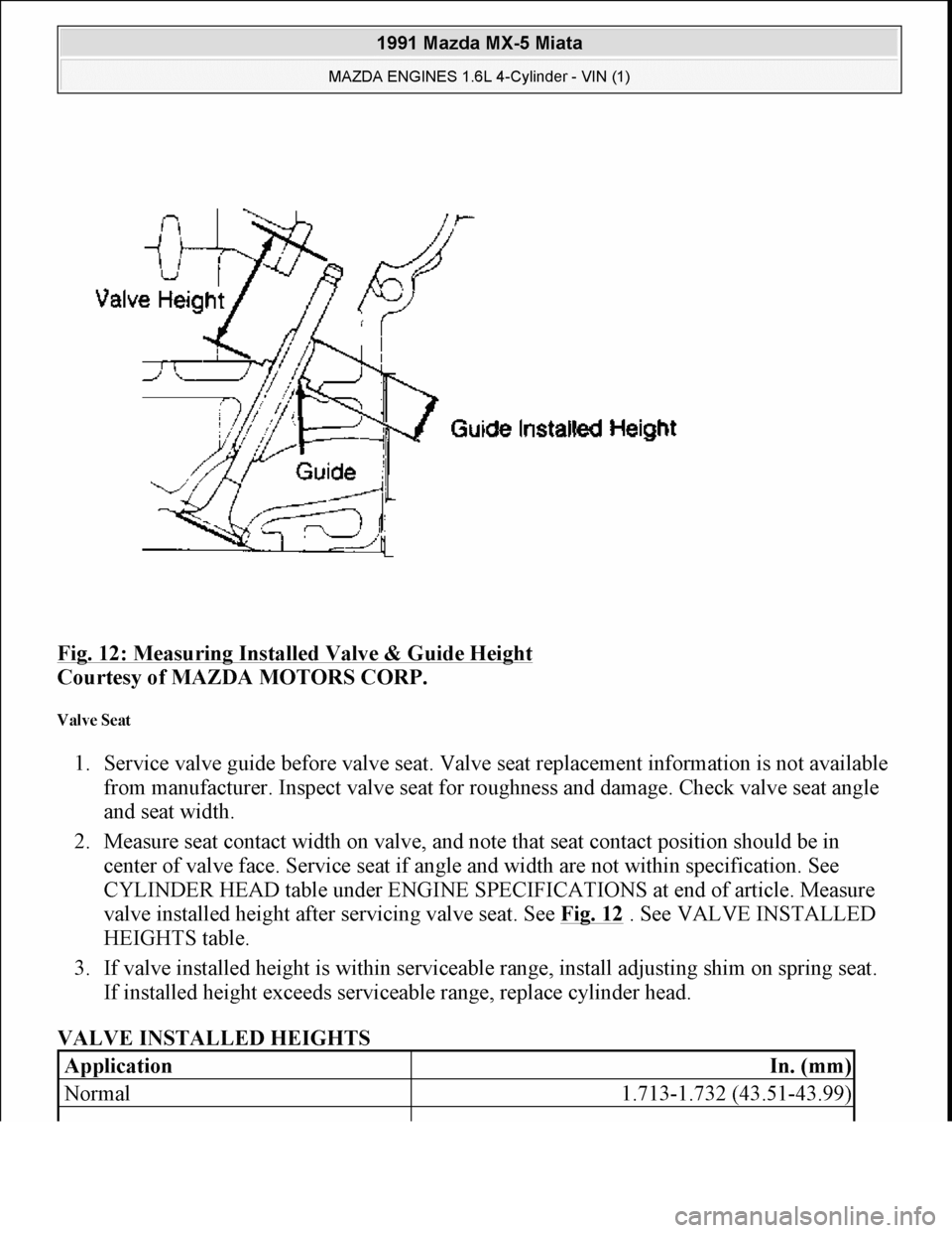 MAZDA MIATA 1991 Factory Manual Online MAZDA MIATA 1991 Factory Manual Online