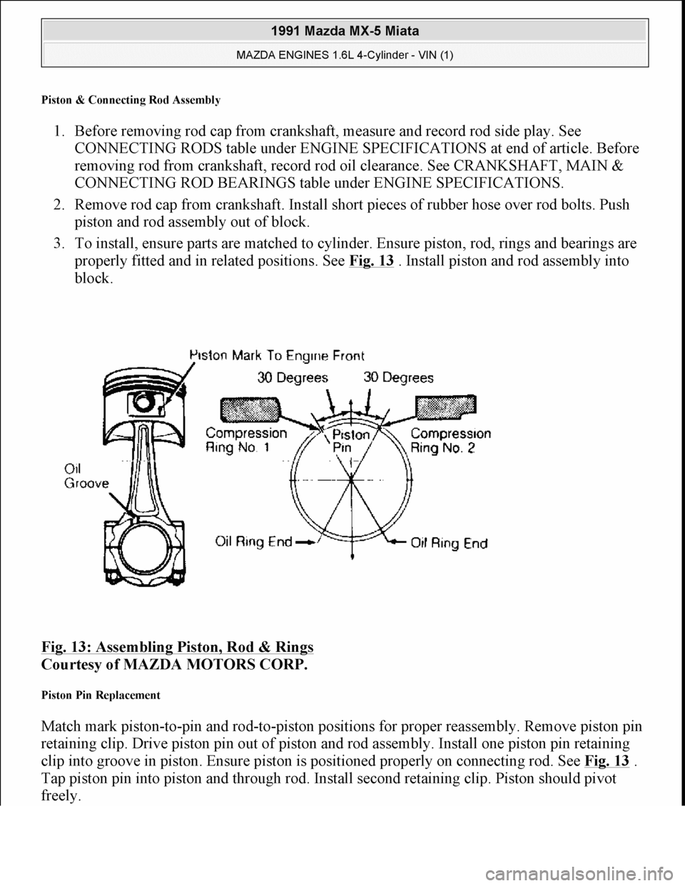 MAZDA MIATA 1991 Factory Manual Online MAZDA MIATA 1991 Factory Manual Online