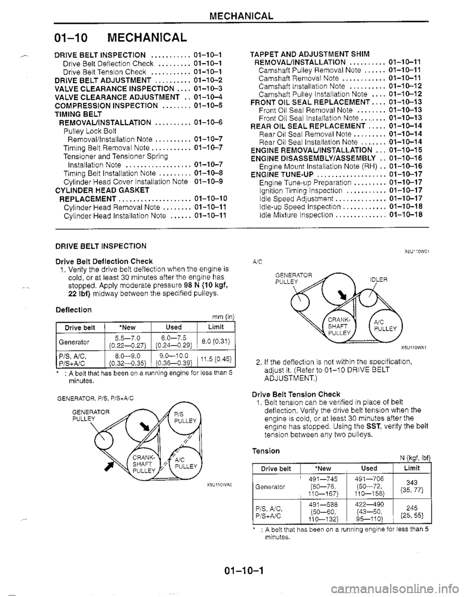 MAZDA MIATA 1999  Workshop Manual 