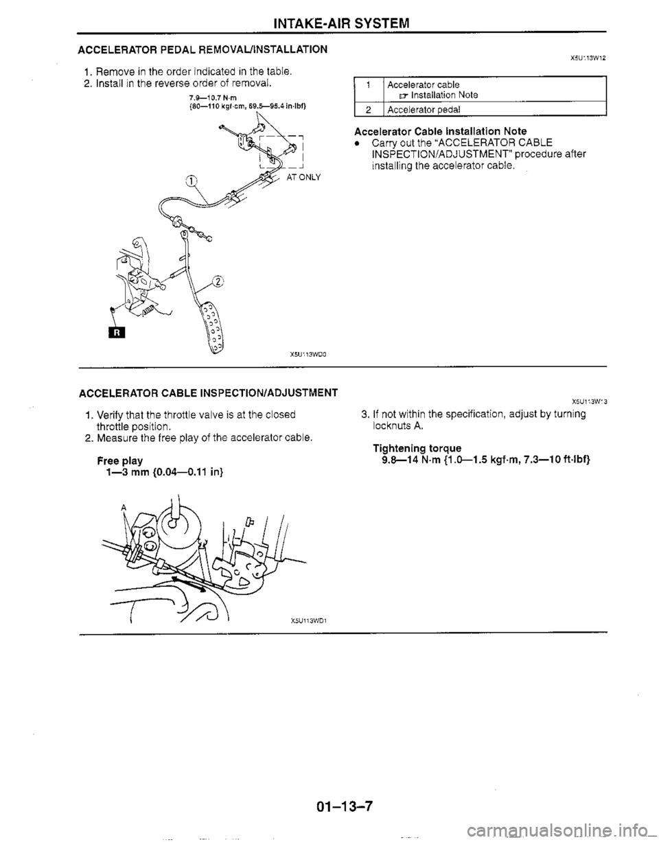 MAZDA MIATA 1999 Workshop Manual MAZDA MIATA 1999 Workshop Manual