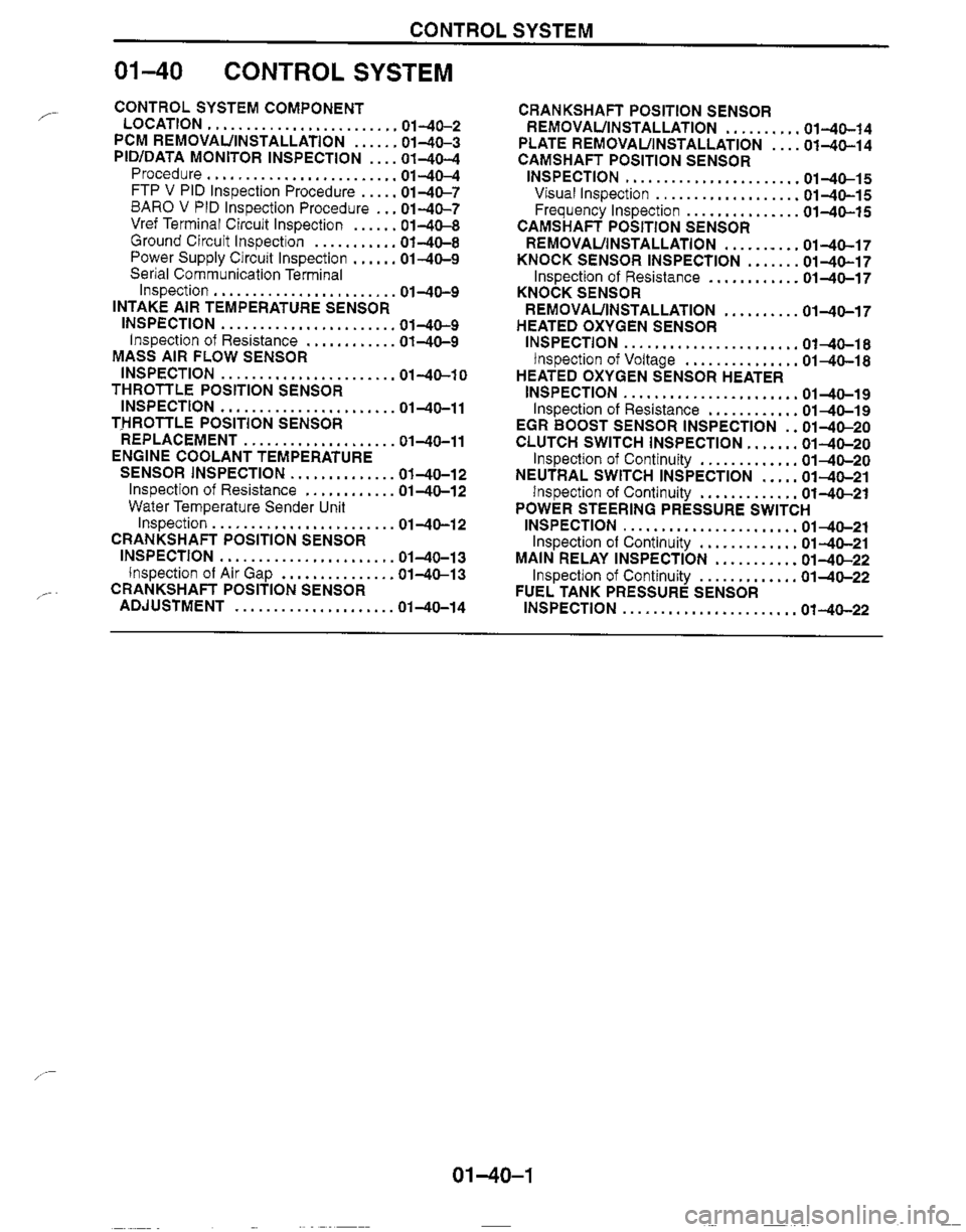 MAZDA MIATA 1999 Workshop Manual MAZDA MIATA 1999 Workshop Manual