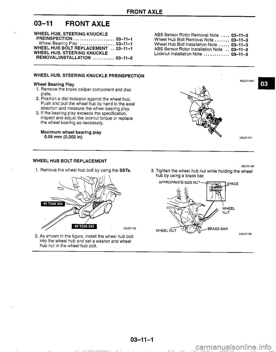 MAZDA MIATA 1999 Workshop Manual MAZDA MIATA 1999 Workshop Manual