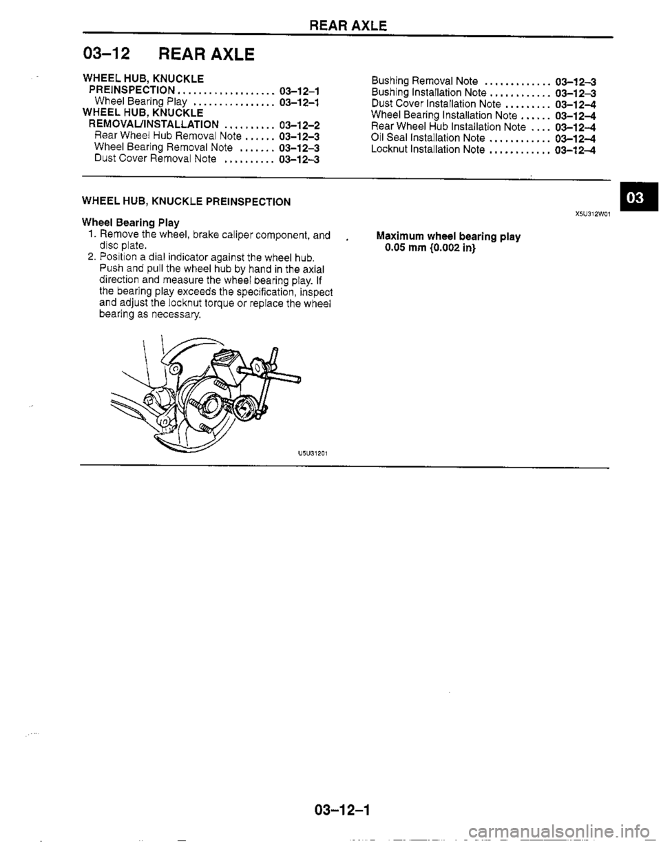 MAZDA MIATA 1999 Workshop Manual MAZDA MIATA 1999 Workshop Manual