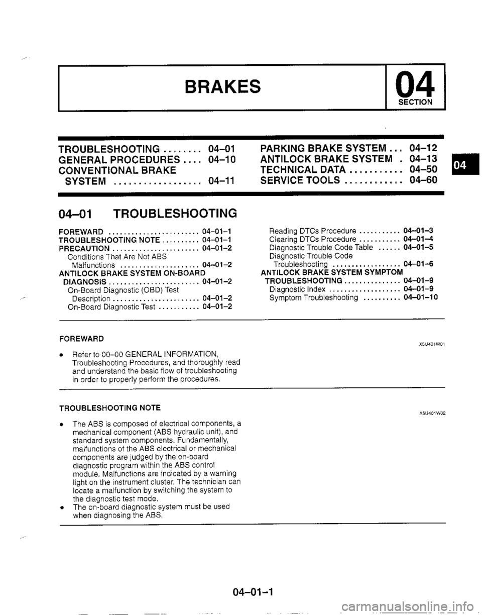 MAZDA MIATA 1999 Workshop Manual MAZDA MIATA 1999 Workshop Manual