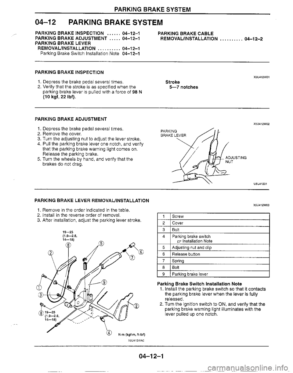 MAZDA MIATA 1999 Workshop Manual MAZDA MIATA 1999 Workshop Manual