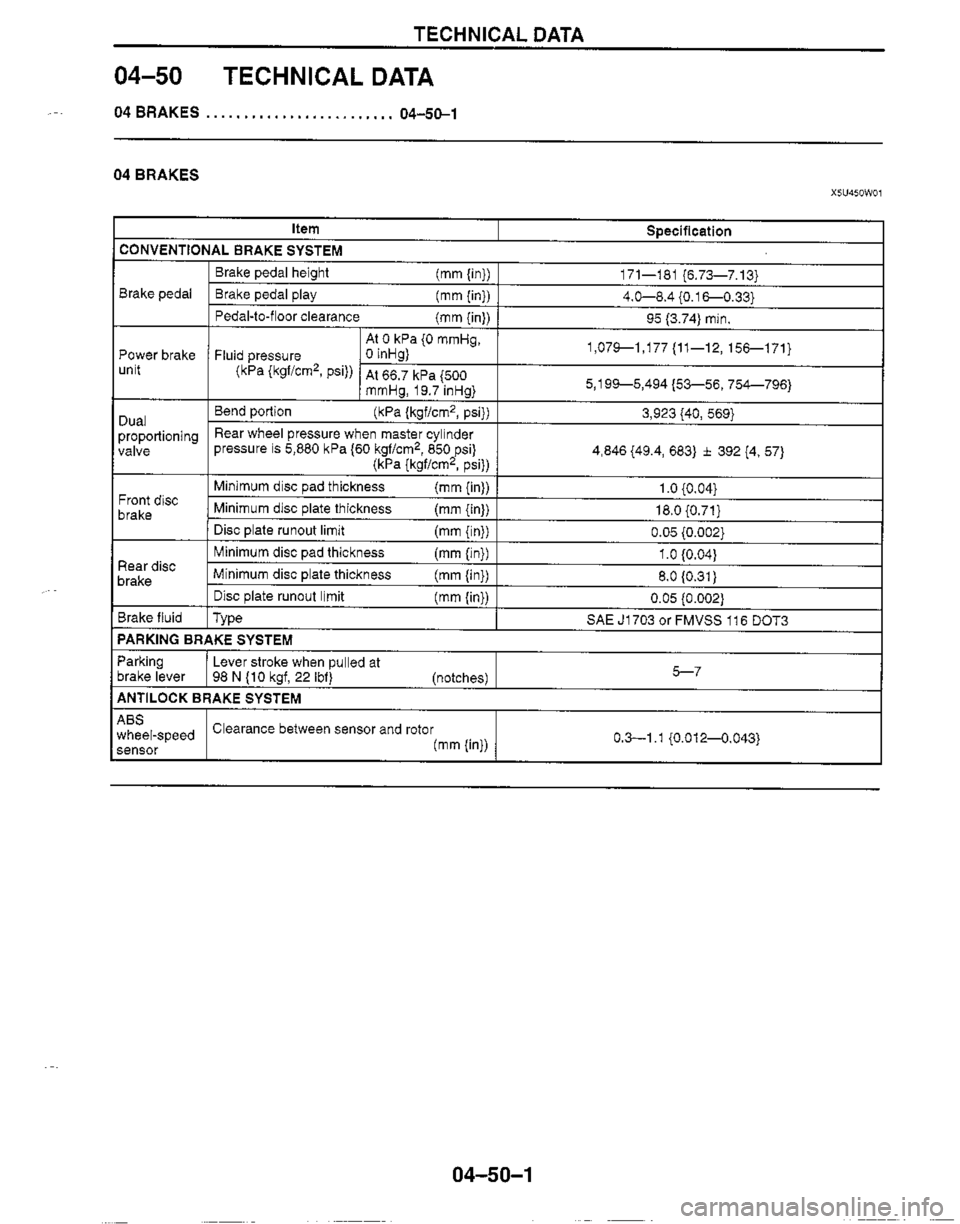 MAZDA MIATA 1999 Workshop Manual MAZDA MIATA 1999 Workshop Manual