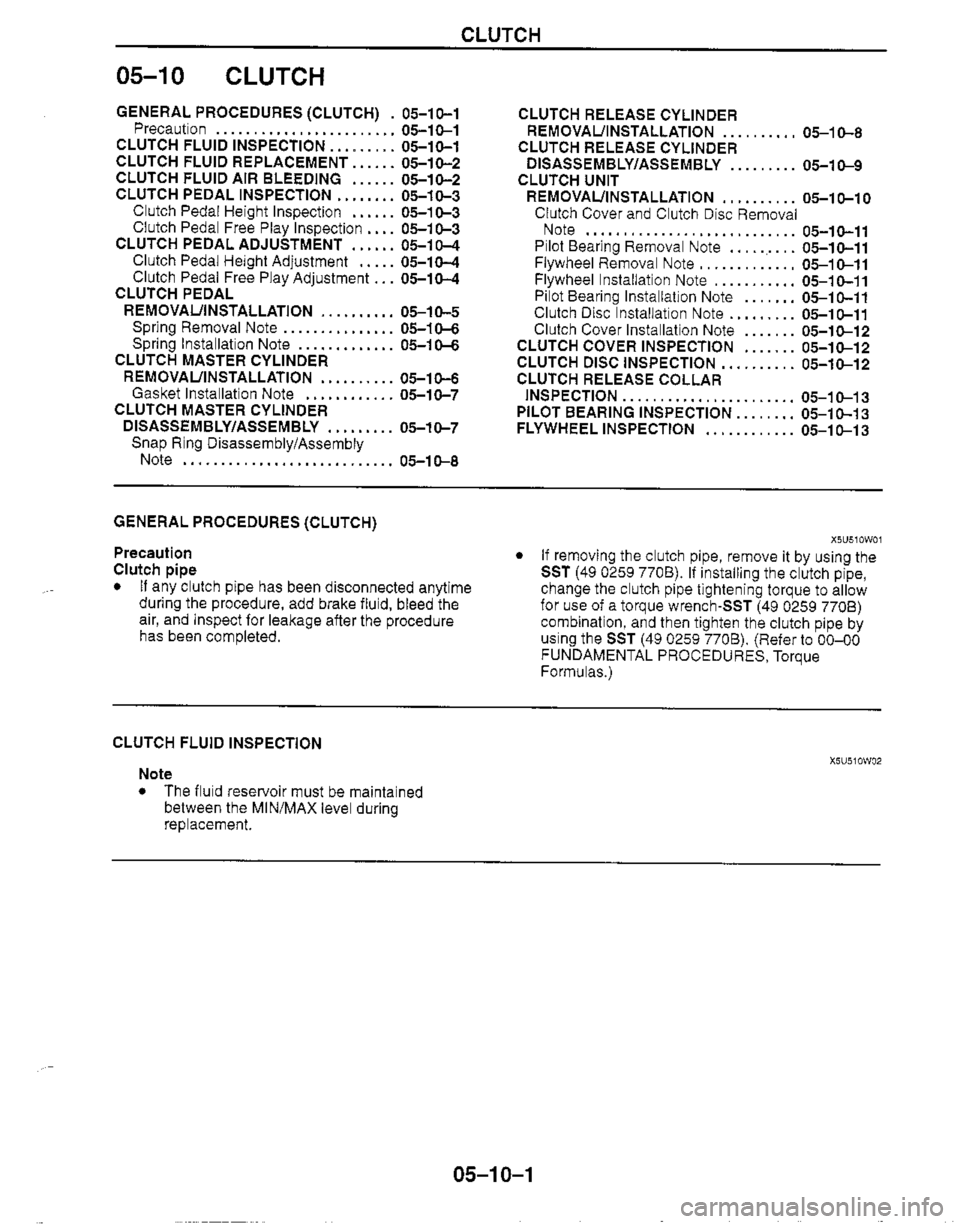 MAZDA MIATA 1999 Workshop Manual MAZDA MIATA 1999 Workshop Manual
