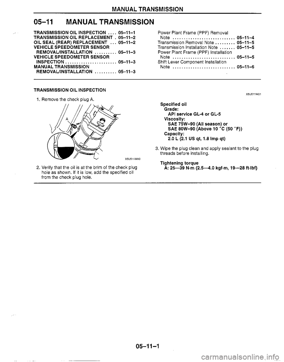 MAZDA MIATA 1999 Workshop Manual MAZDA MIATA 1999 Workshop Manual