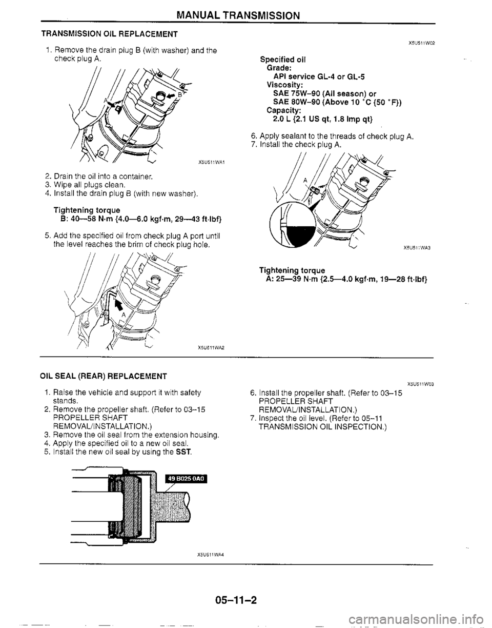 MAZDA MIATA 1999 Workshop Manual MAZDA MIATA 1999 Workshop Manual