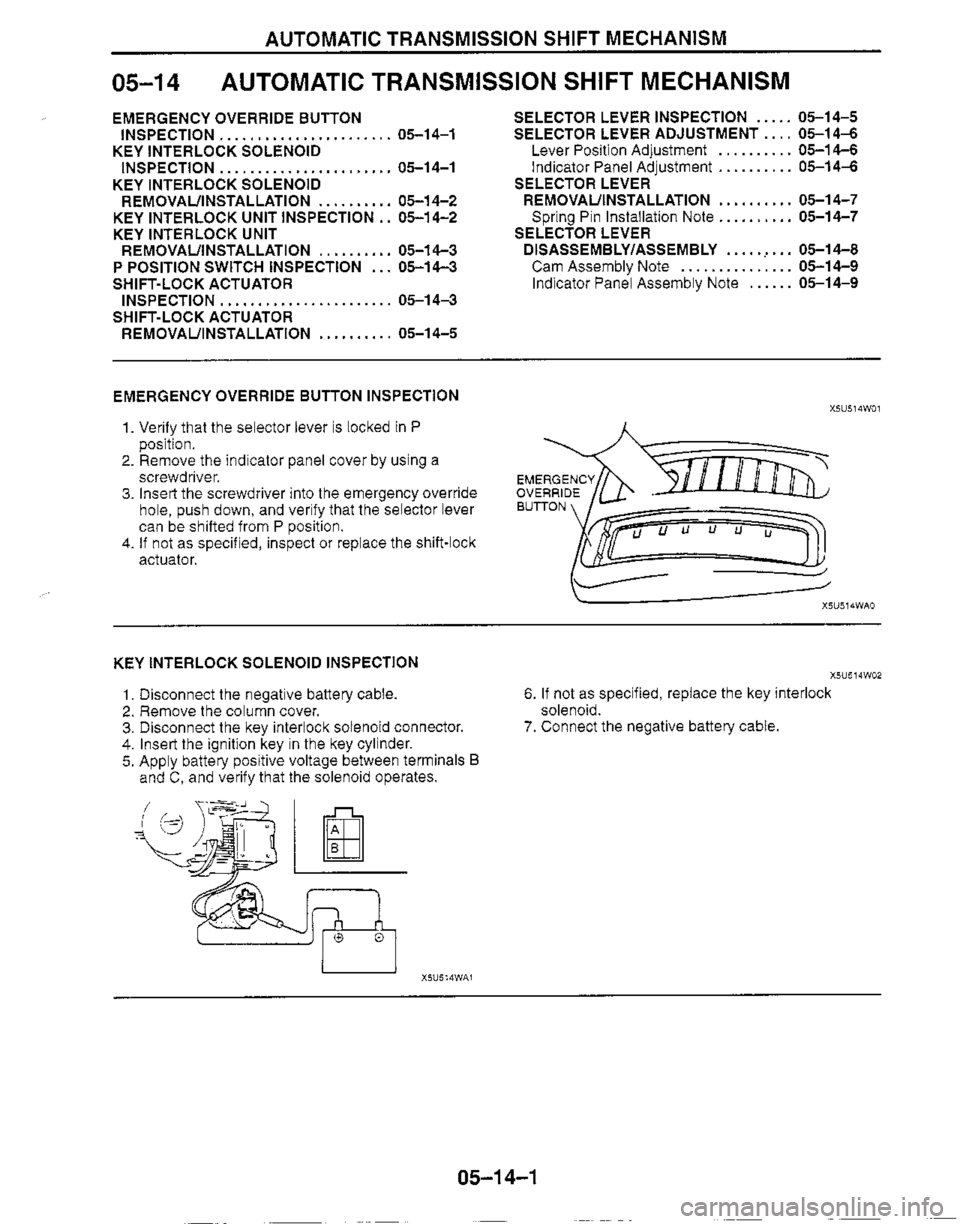 MAZDA MIATA 1999 Workshop Manual MAZDA MIATA 1999 Workshop Manual