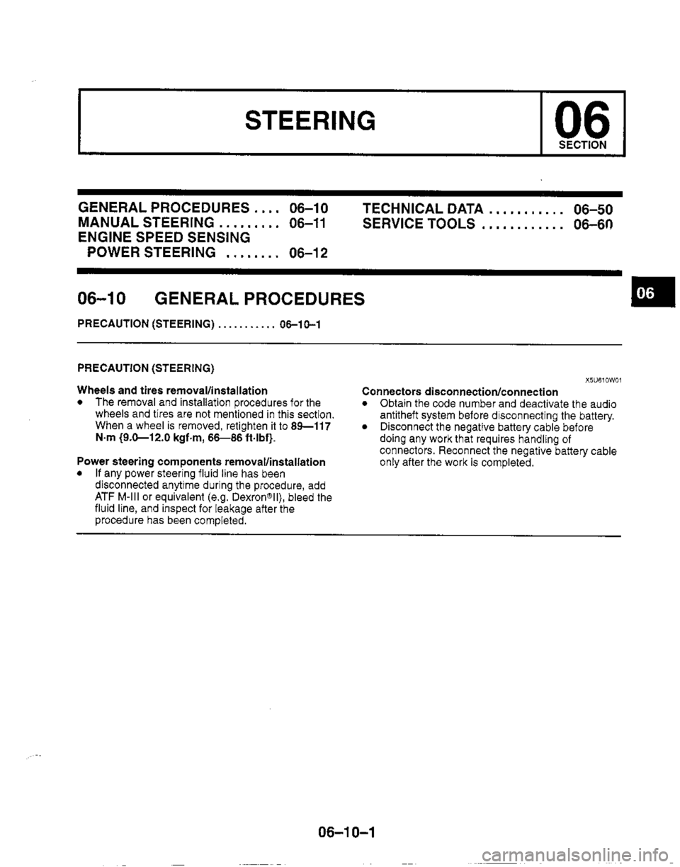 MAZDA MIATA 1999  Workshop Manual 