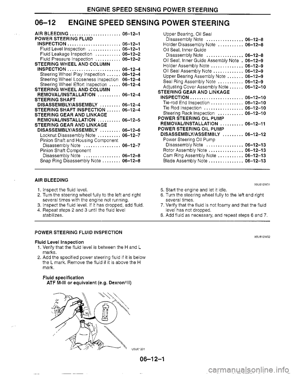 MAZDA MIATA 1999 Workshop Manual MAZDA MIATA 1999 Workshop Manual