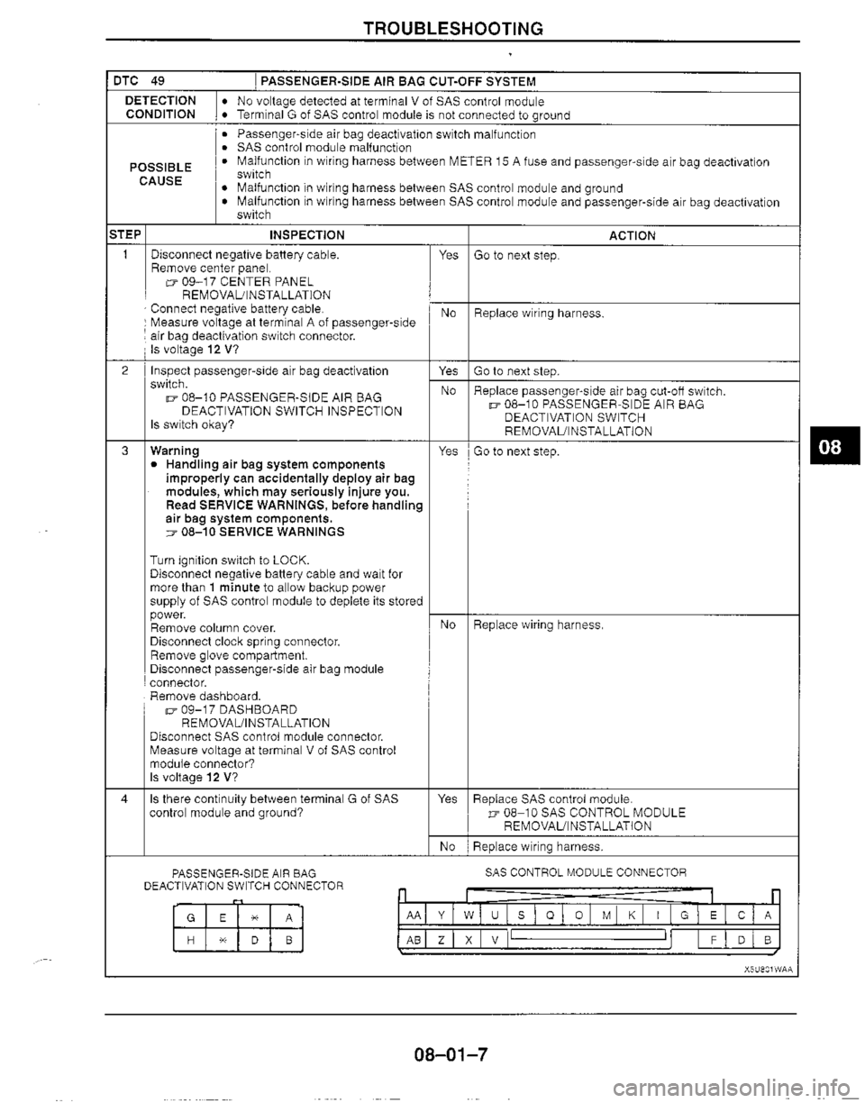 MAZDA MIATA 1999 Workshop Manual MAZDA MIATA 1999 Workshop Manual