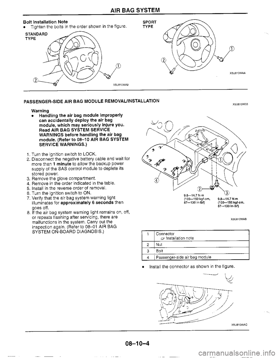 MAZDA MIATA 1999 Workshop Manual MAZDA MIATA 1999 Workshop Manual