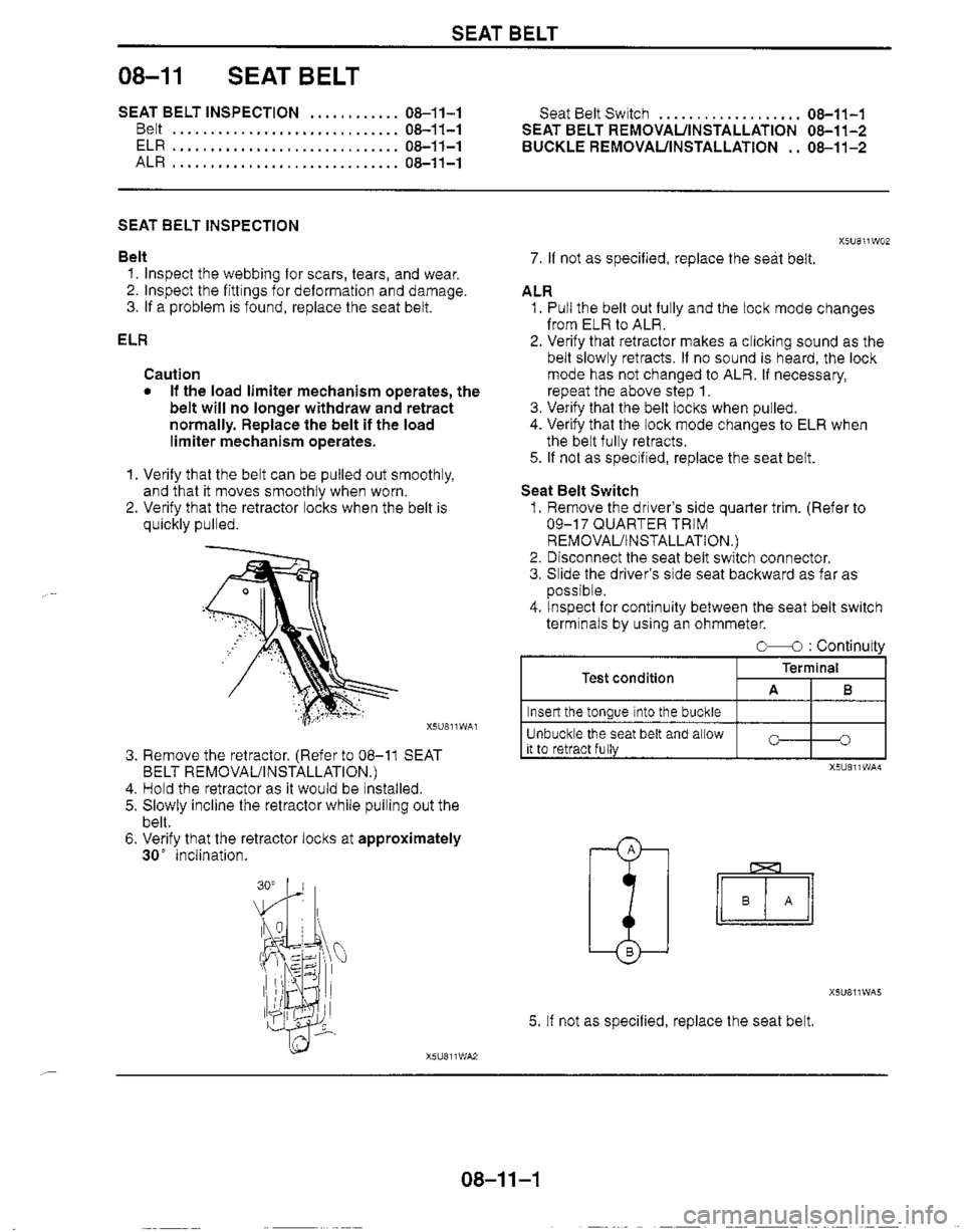 MAZDA MIATA 1999 Workshop Manual MAZDA MIATA 1999 Workshop Manual