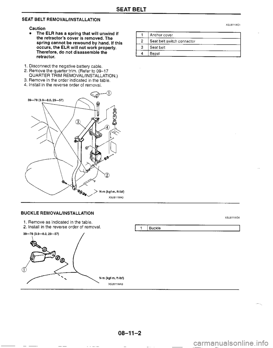 MAZDA MIATA 1999 Workshop Manual MAZDA MIATA 1999 Workshop Manual