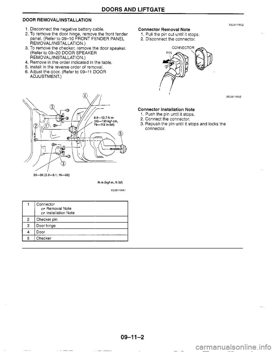 MAZDA MIATA 1999 Workshop Manual MAZDA MIATA 1999 Workshop Manual
