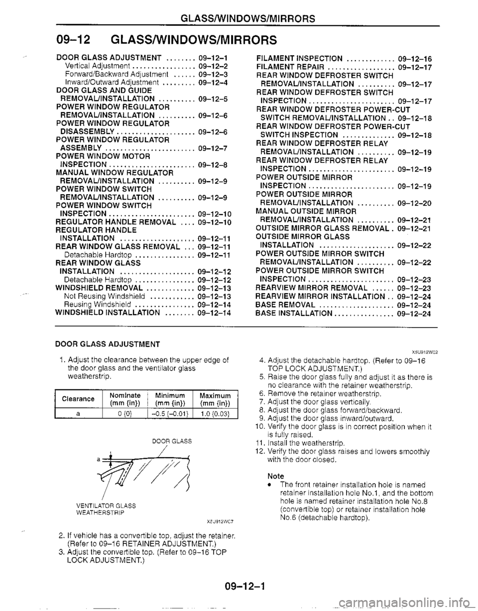 MAZDA MIATA 1999 Workshop Manual MAZDA MIATA 1999 Workshop Manual