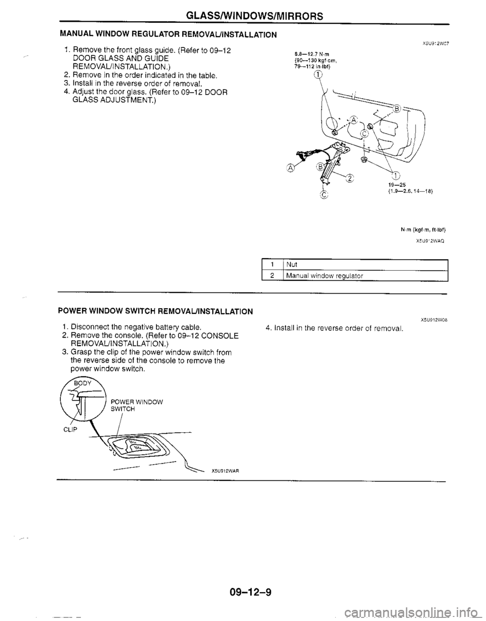 MAZDA MIATA 1999 Workshop Manual MAZDA MIATA 1999 Workshop Manual