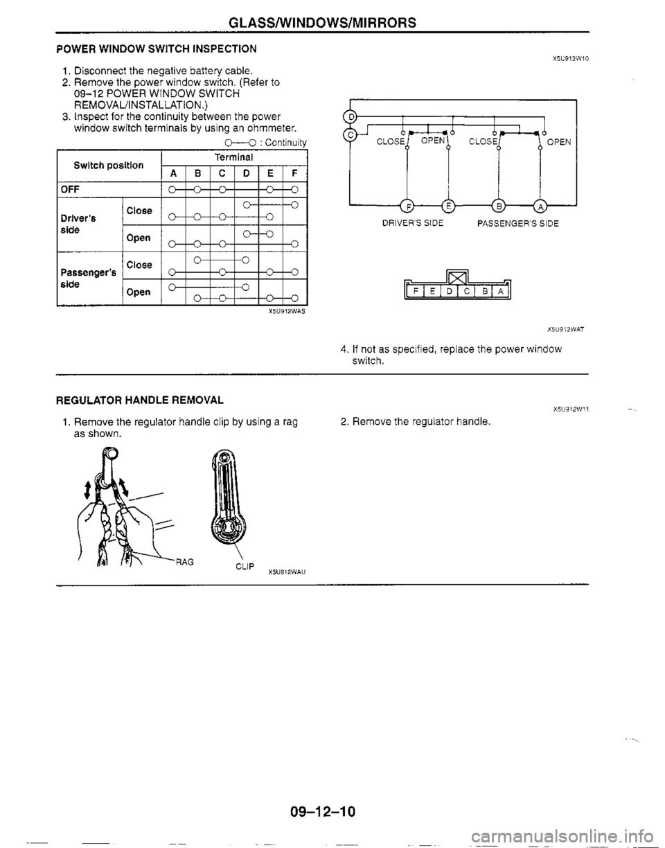 MAZDA MIATA 1999 Workshop Manual MAZDA MIATA 1999 Workshop Manual