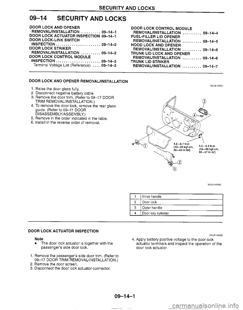 MAZDA MIATA 1999 Workshop Manual MAZDA MIATA 1999 Workshop Manual