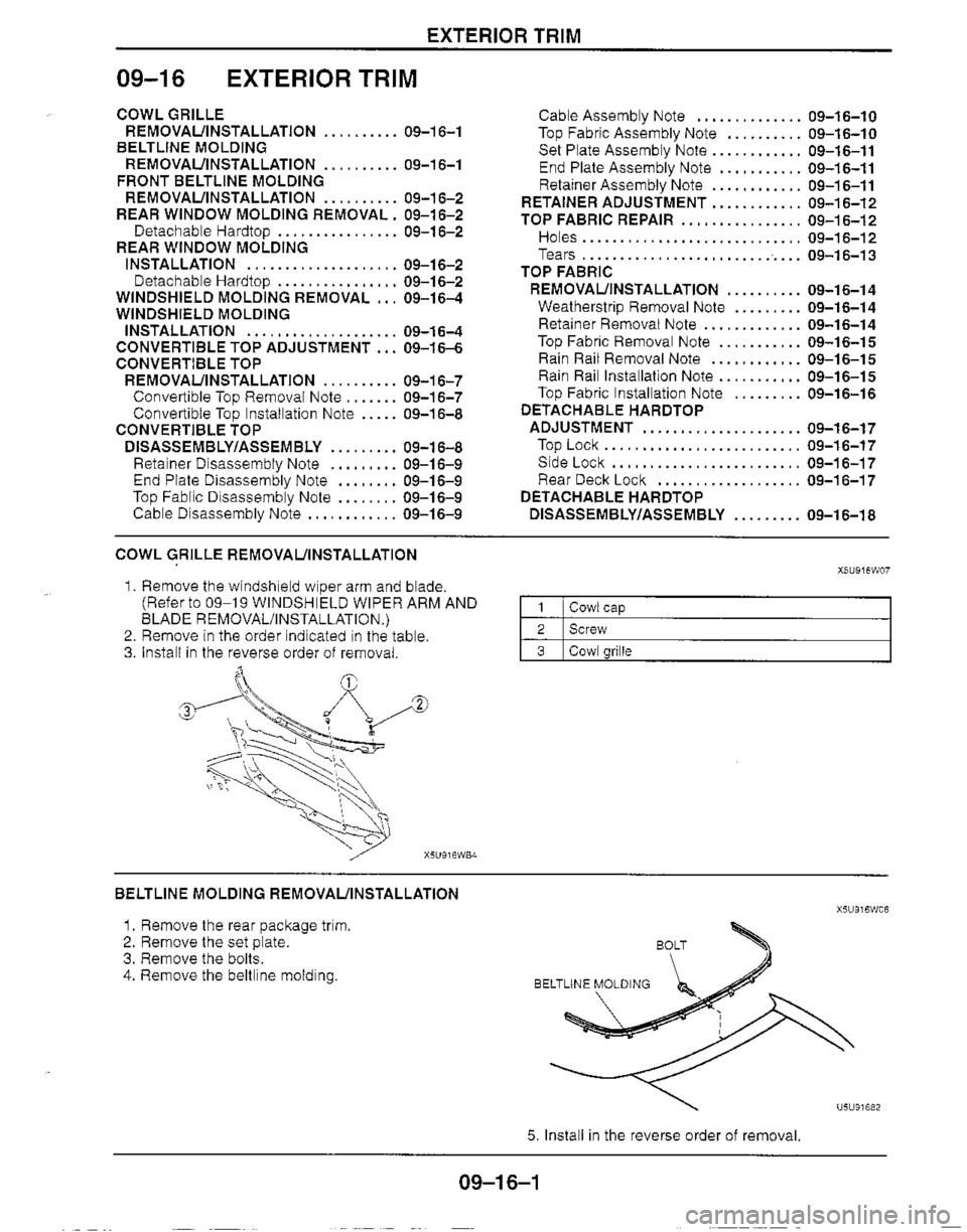 MAZDA MIATA 1999 Workshop Manual MAZDA MIATA 1999 Workshop Manual