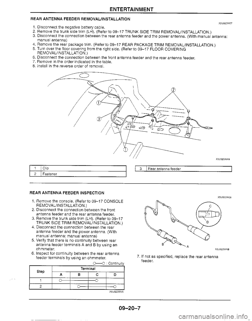 MAZDA MIATA 1999 Workshop Manual MAZDA MIATA 1999 Workshop Manual