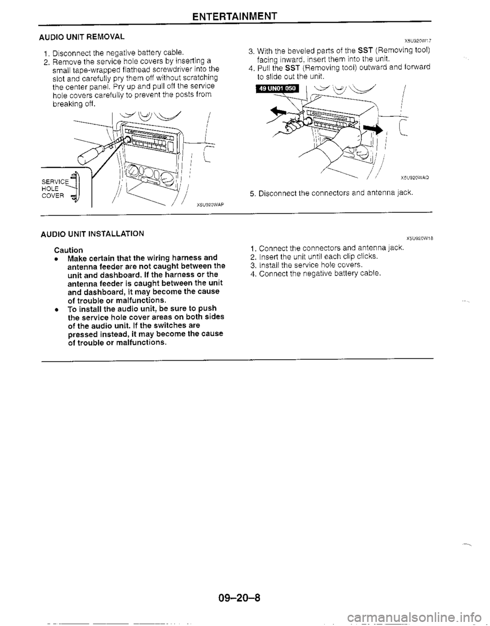 MAZDA MIATA 1999 Workshop Manual MAZDA MIATA 1999 Workshop Manual