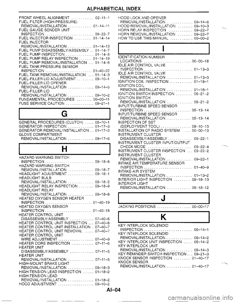 MAZDA MIATA 1999 Workshop Manual MAZDA MIATA 1999 Workshop Manual