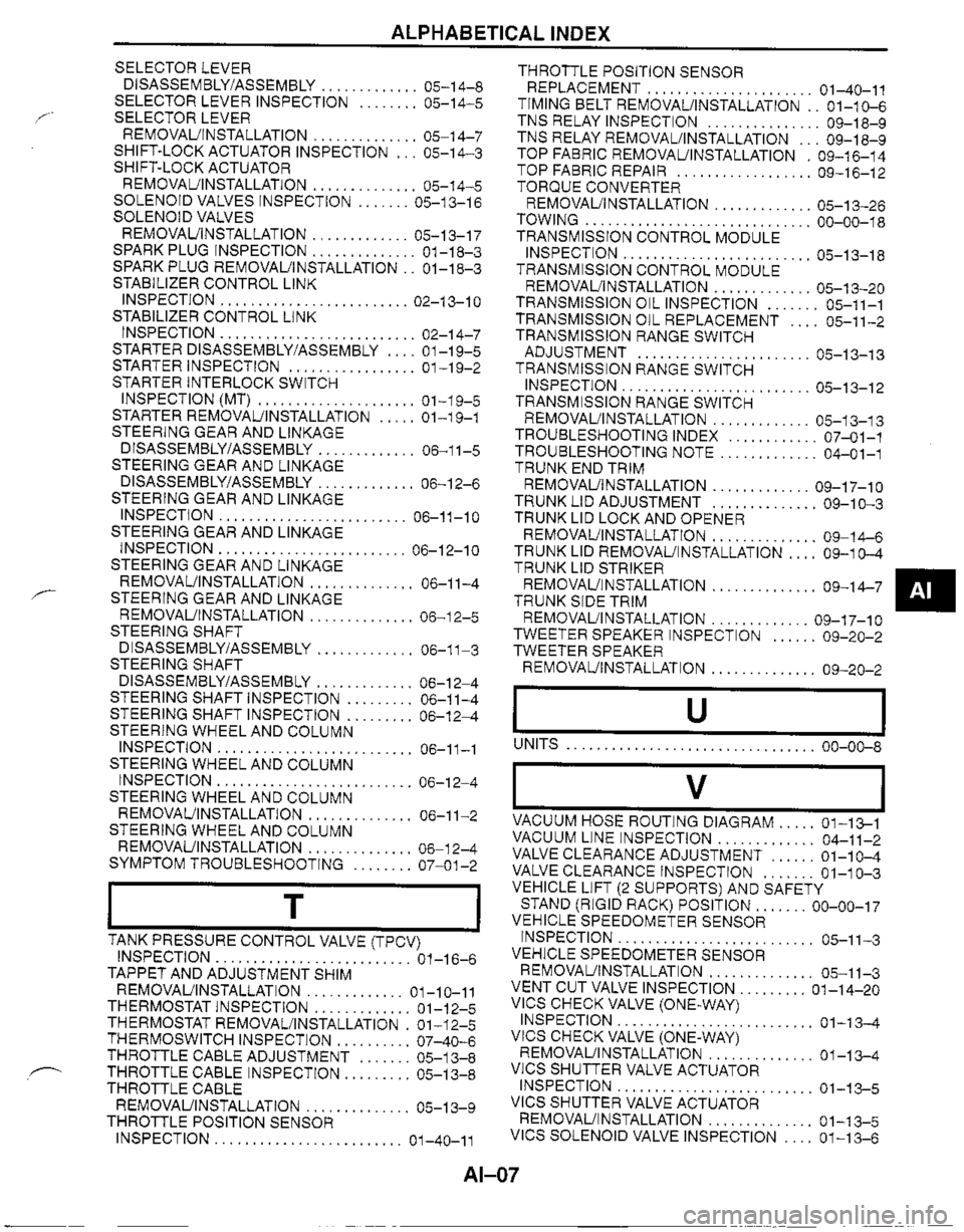 MAZDA MIATA 1999 Workshop Manual MAZDA MIATA 1999 Workshop Manual