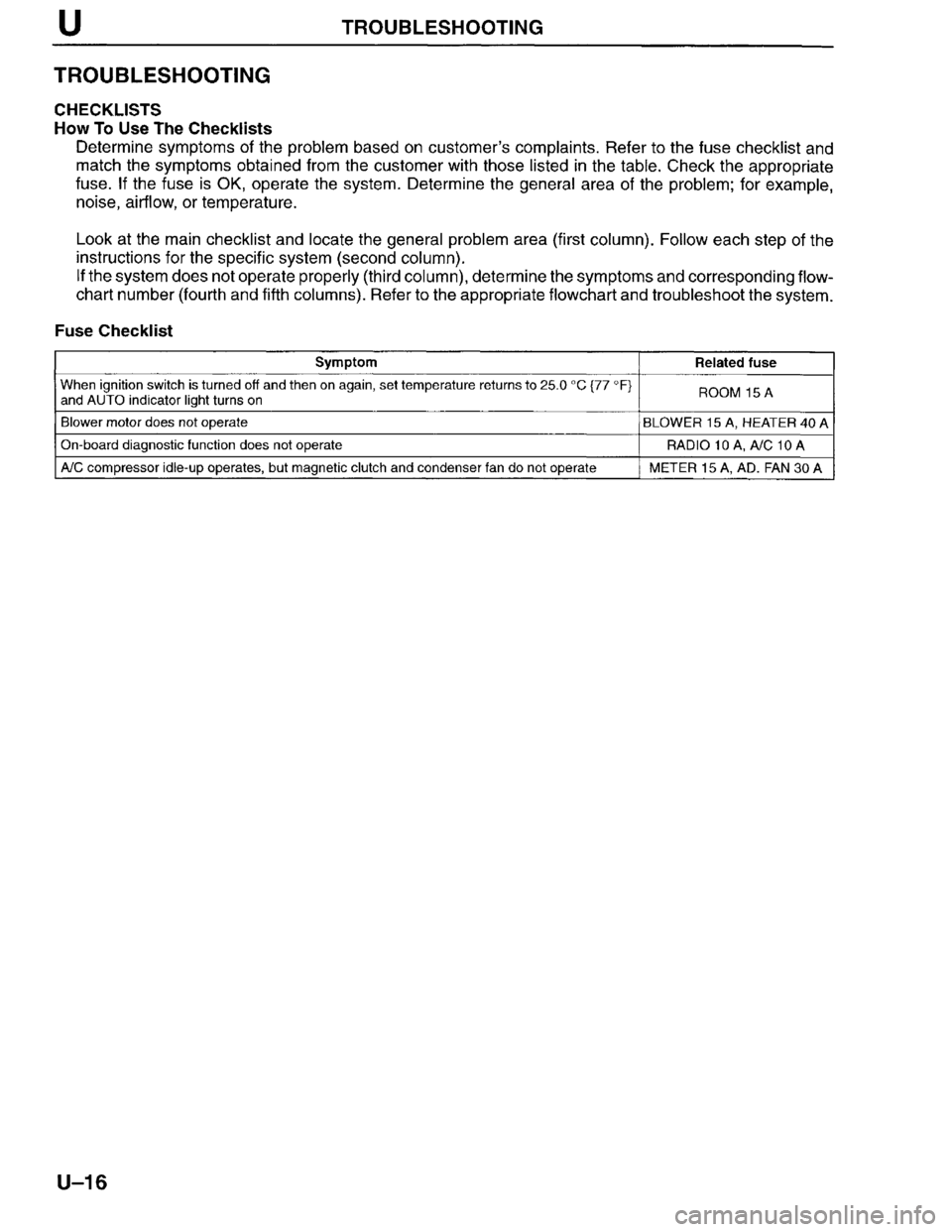 MAZDA MILLENIA 1996 Workshop Manual MAZDA MILLENIA 1996 Workshop Manual