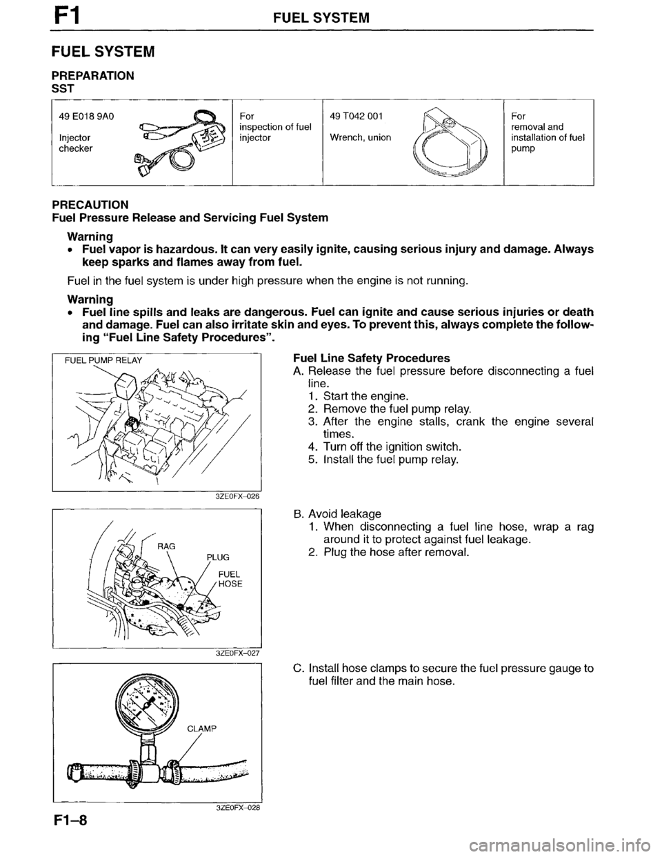 MAZDA MILLENIA 1996  Workshop Manual 