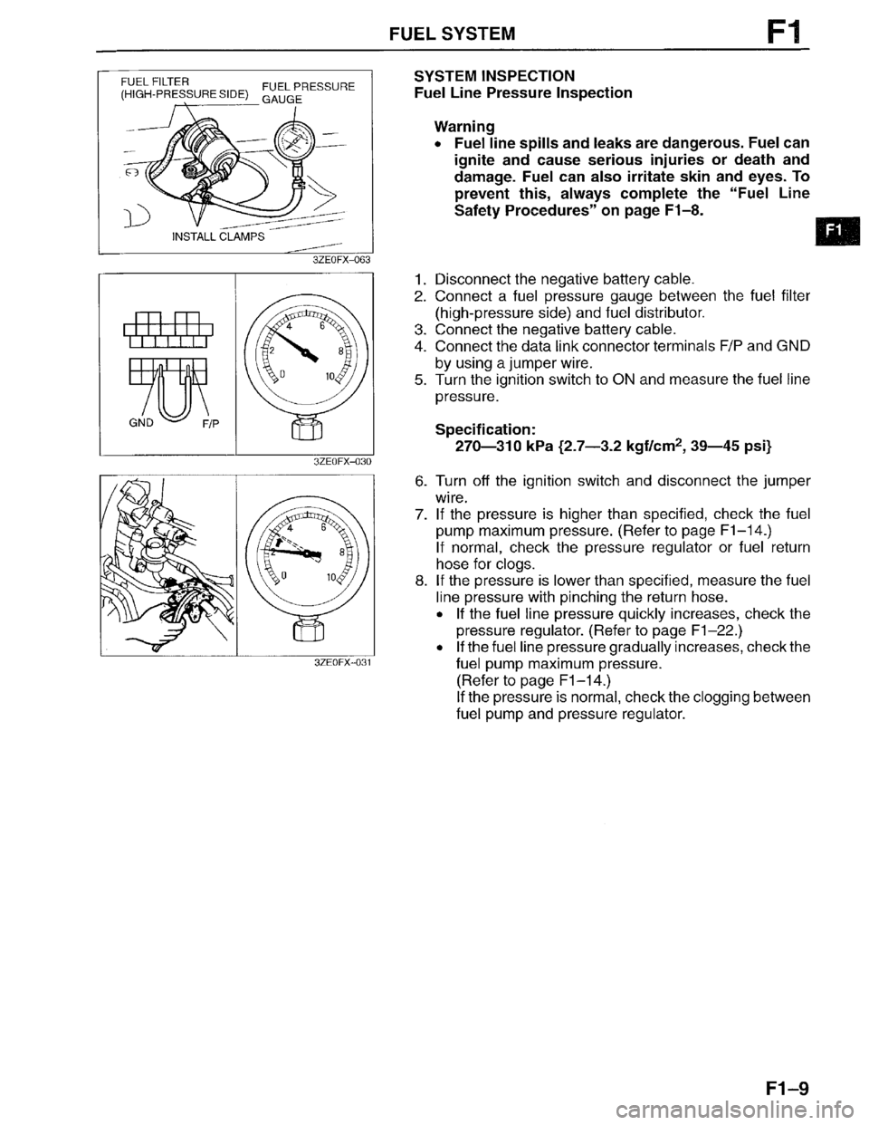 MAZDA MILLENIA 1996  Workshop Manual 