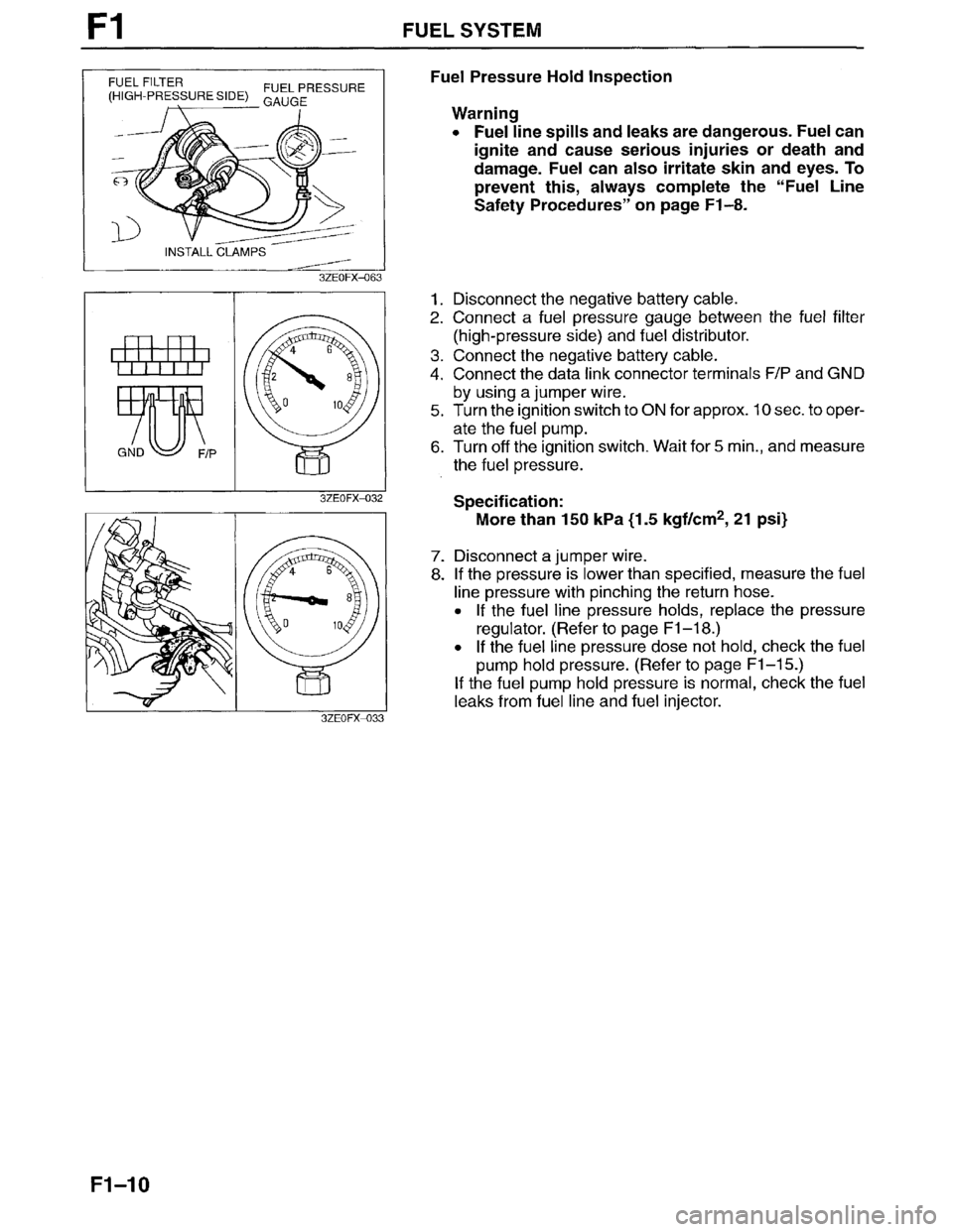 MAZDA MILLENIA 1996  Workshop Manual 